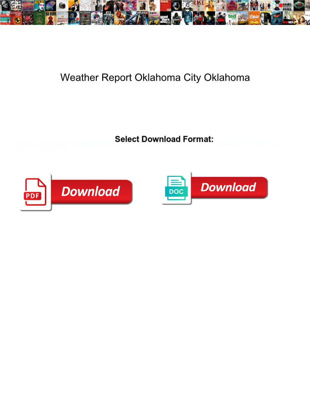 Weather Report Oklahoma City Oklahoma