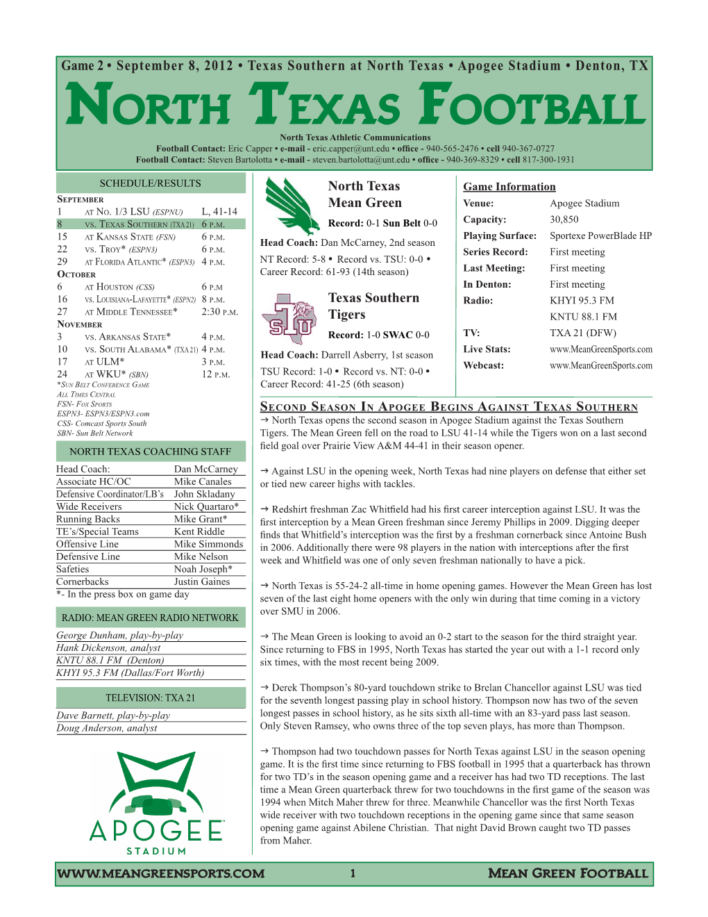 North Texas Football