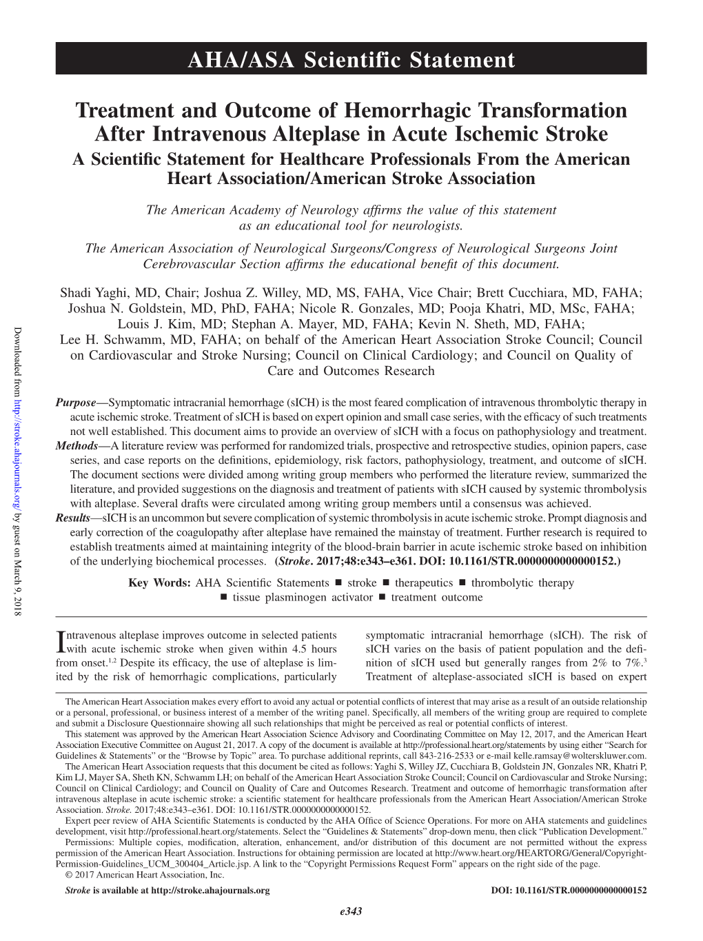 Treatment and Outcome of Hemorrhagic