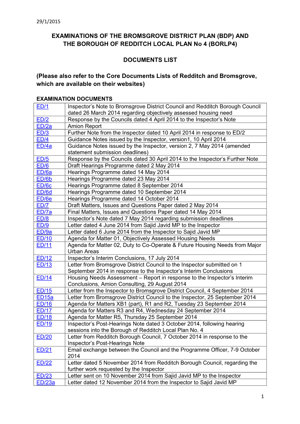 AND the BOROUGH of REDDITCH LOCAL PLAN No 4 (BORLP4)