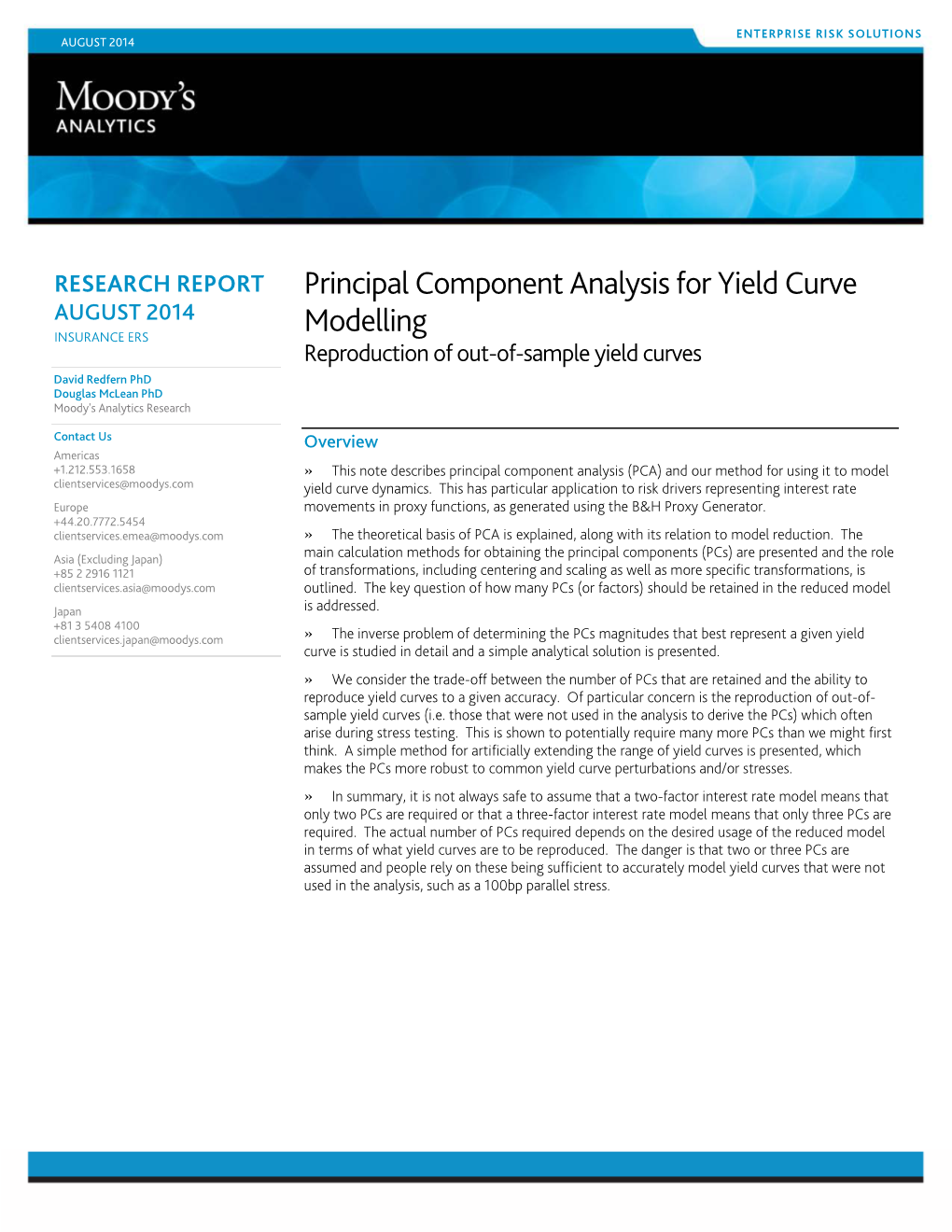 Principal Component Analysis for Yield Curve