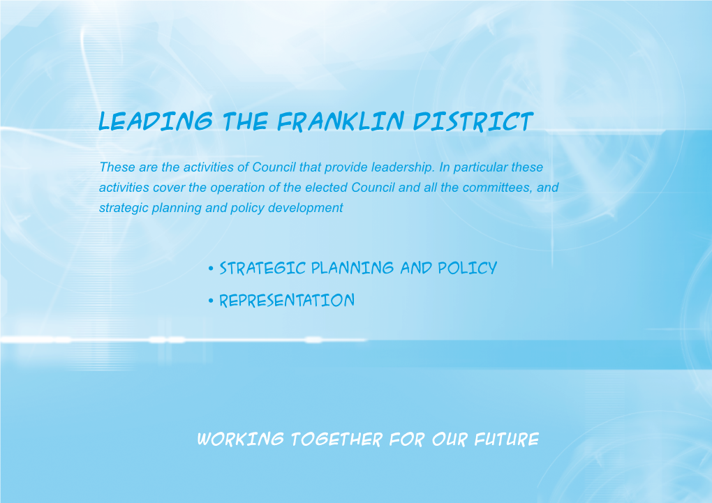 Leading the Franklin District