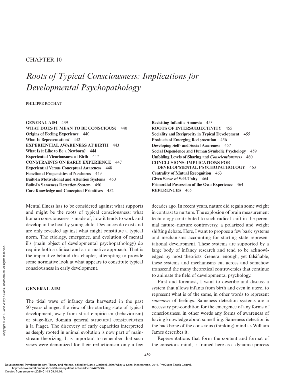 Implications for Developmental Psychopathology