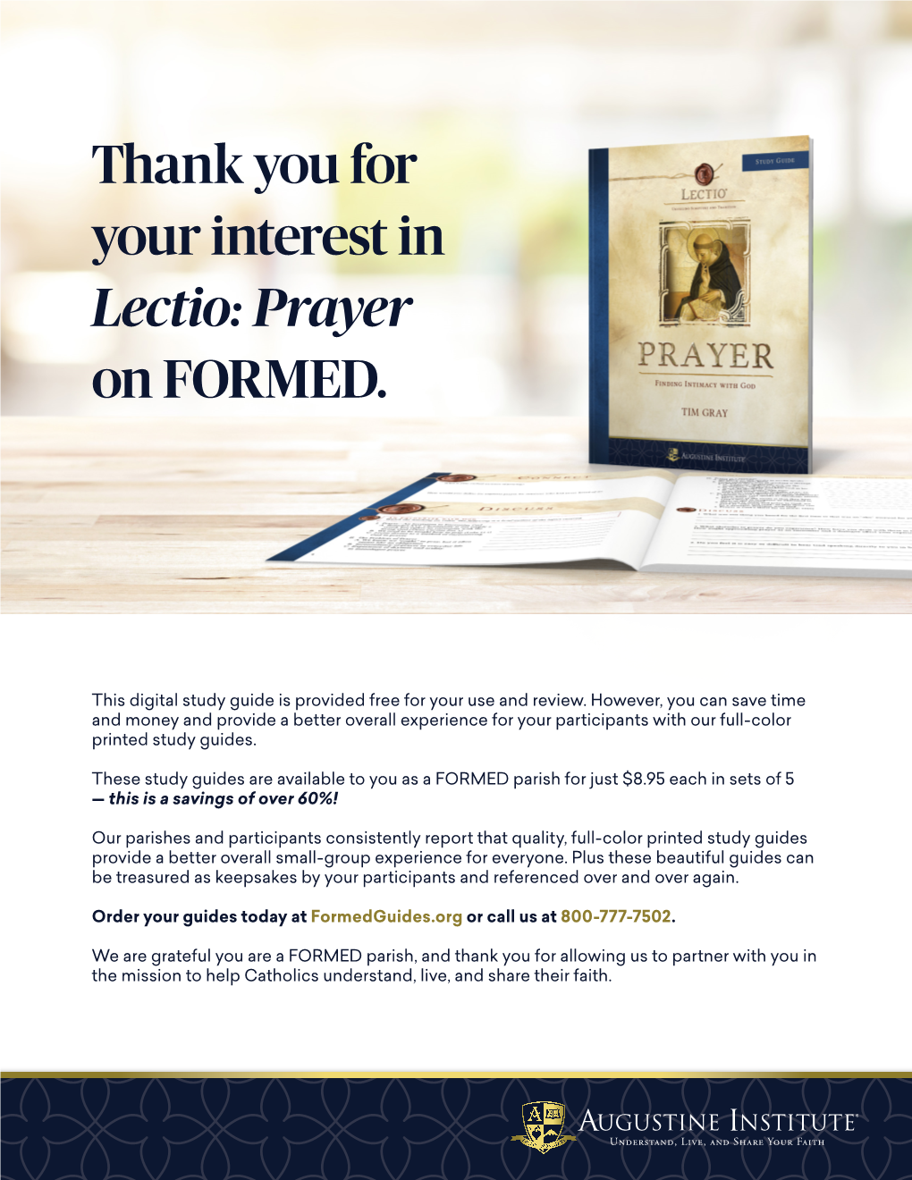 Thank You for Your Interest in Lectio: Prayer on FORMED