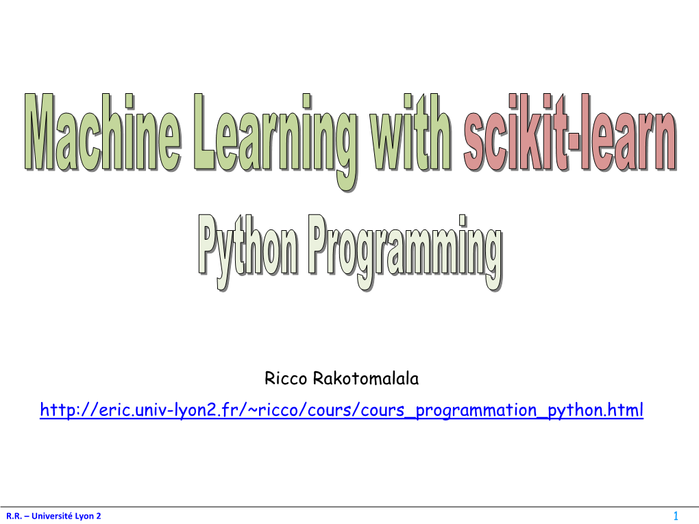 Machine Learning with Scikit-Learn