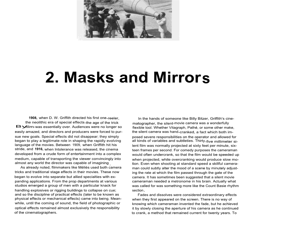 2. Masks and Mirrors