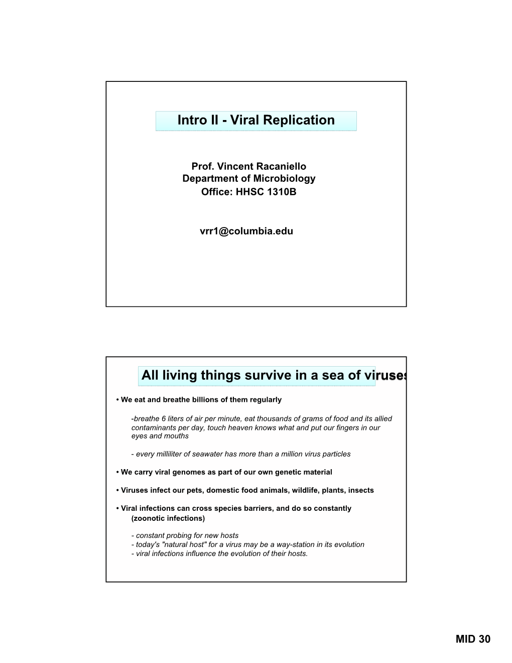 Intro II - Viral Replication
