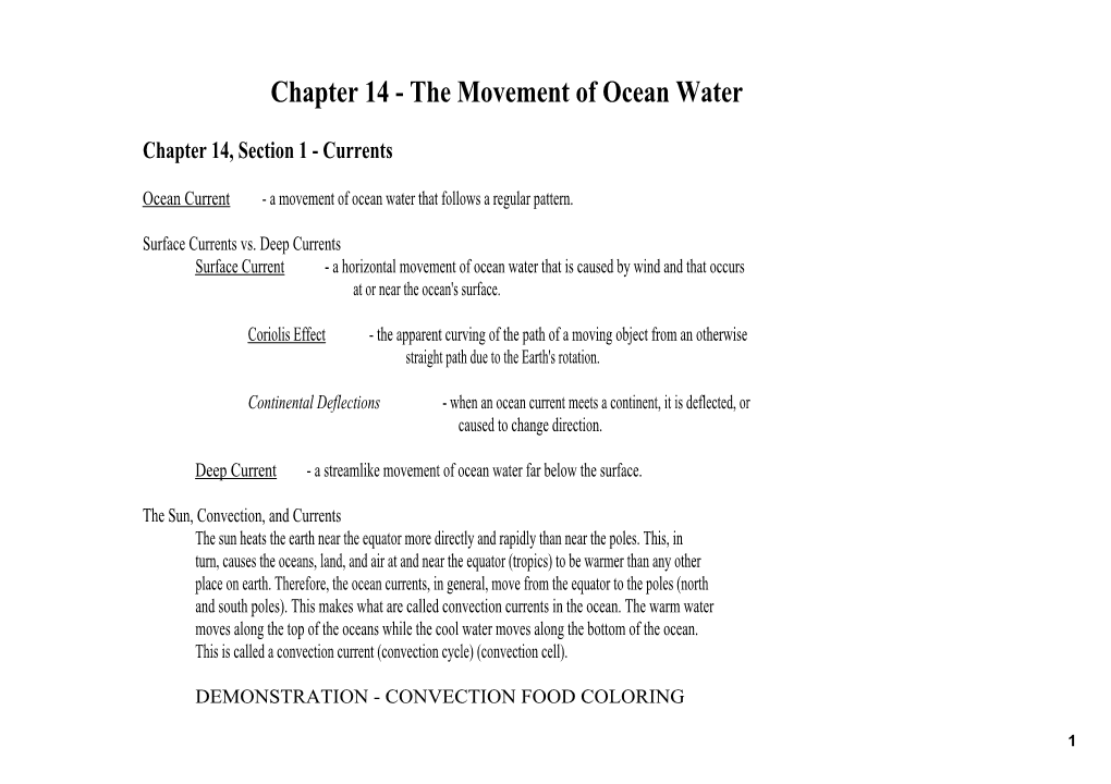 Chapter 14Анаthe Movement of Ocean Water