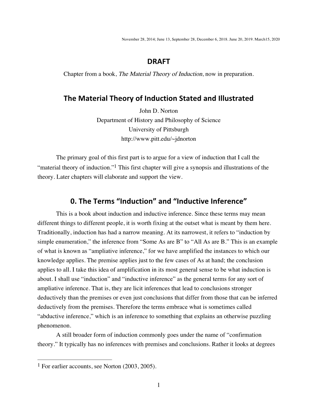 Inductive Inference” This Is a Book About Induction and Inductive Inference