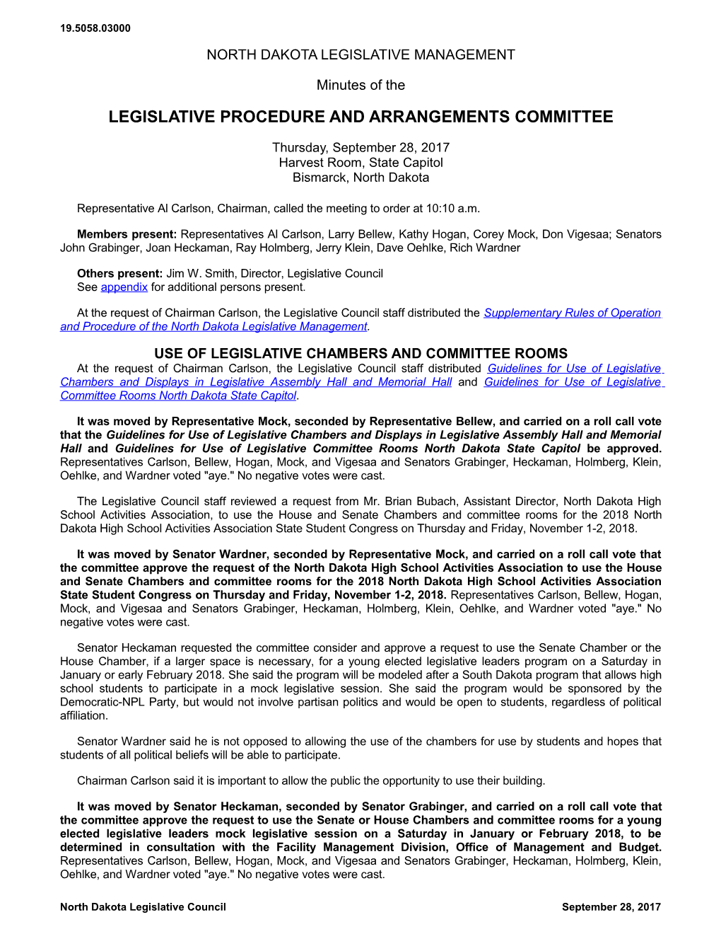 Legislative Procedure and Arrangements Committee