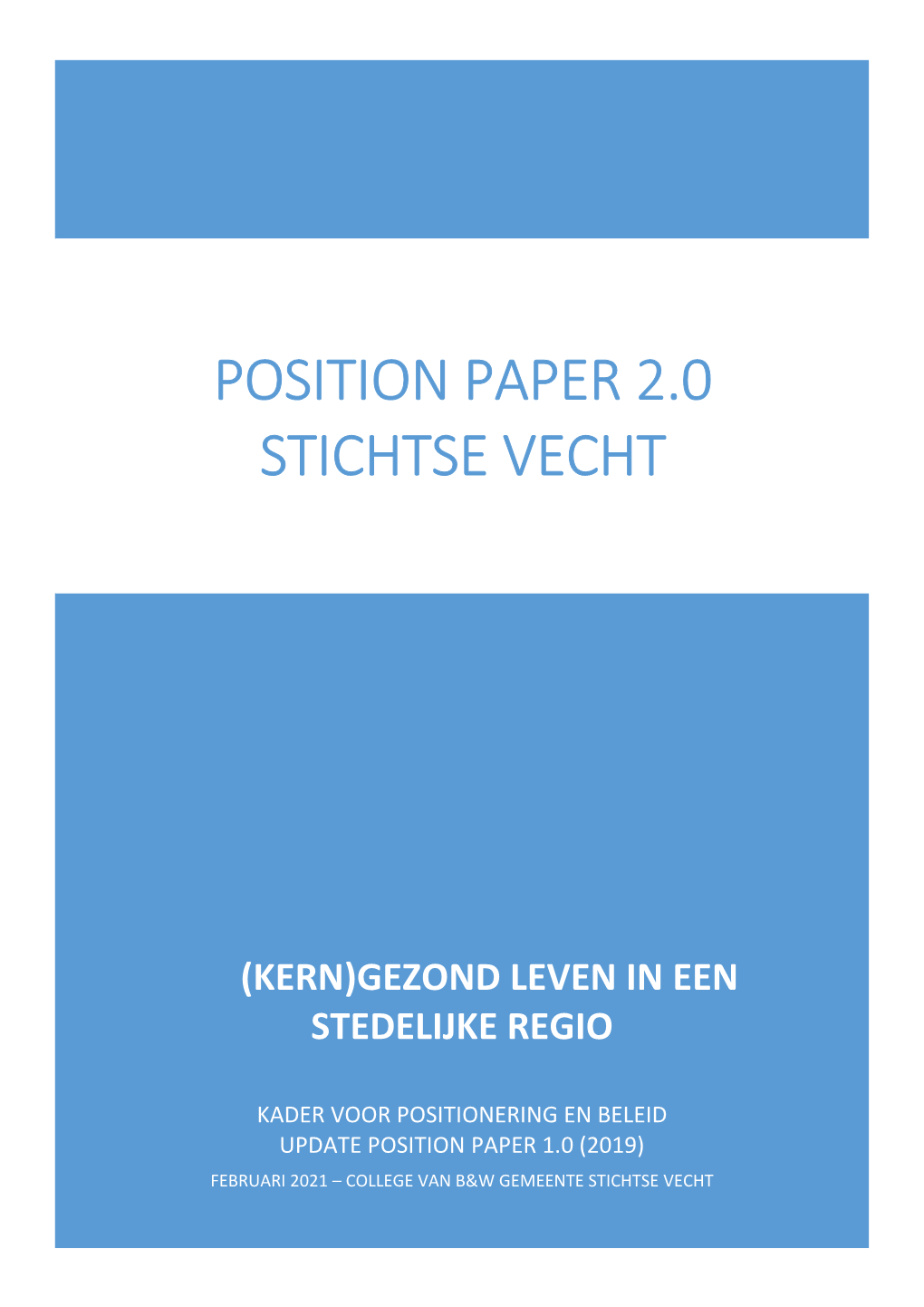 Position Paper 2.0 Stichtse Vecht