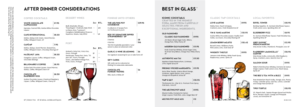Best in Glass® After Dinner Considerations