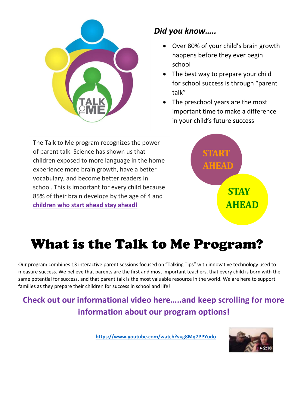 What Is the Talk to Me Program?