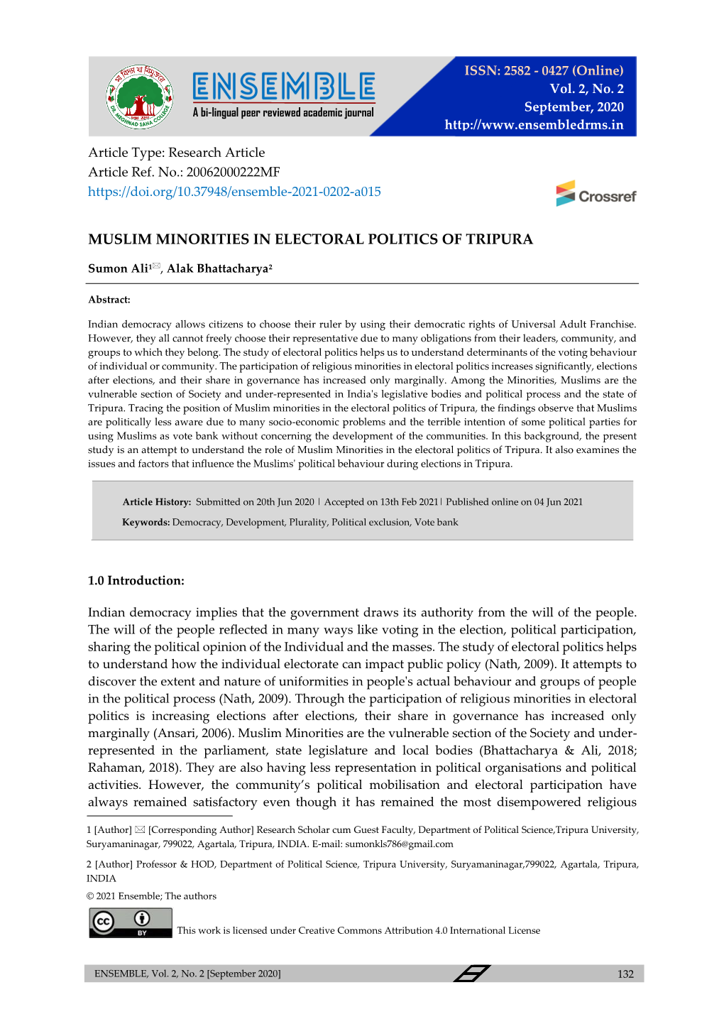 Muslim Minorities in Electoral Politics of Tripura