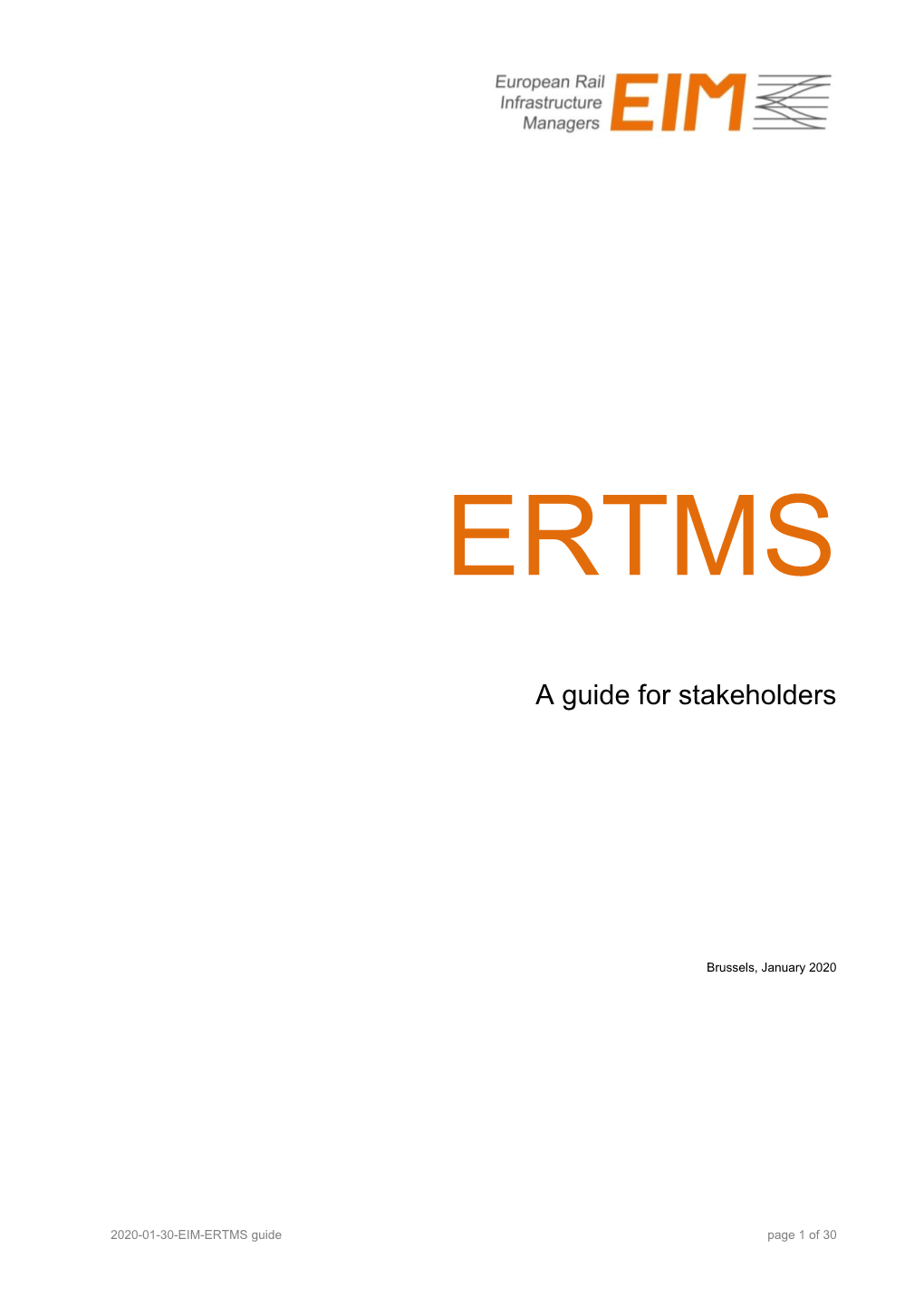 ERTMS – a Guide for Stakeholders