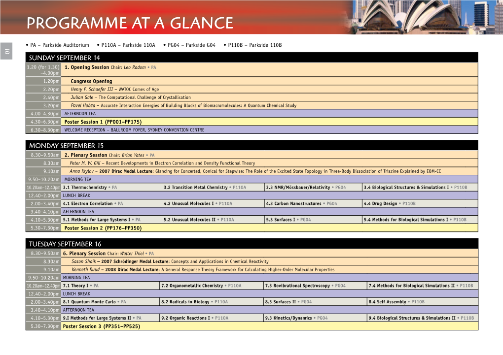 Programme at a Glance