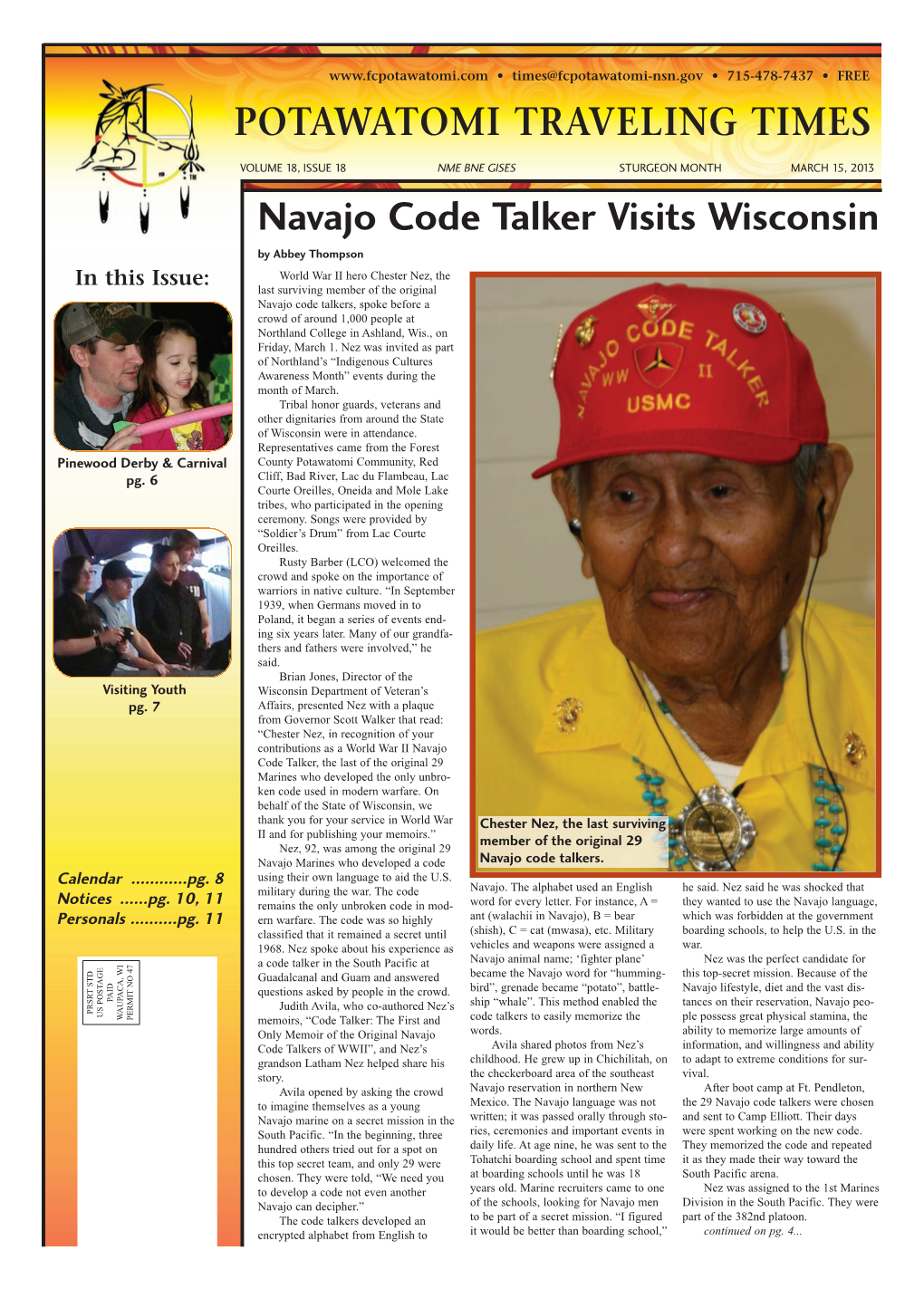 Navajo Code Talker Visits Wisconsin