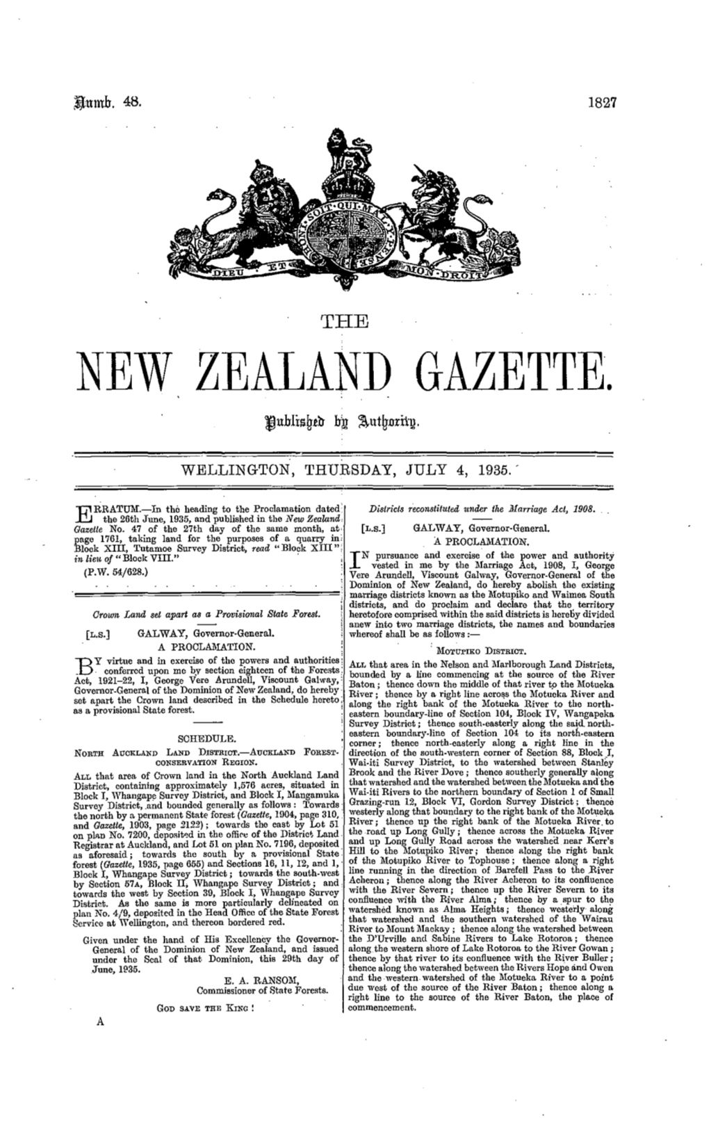 NEW ZEALAND GAZETTE. [No, 48
