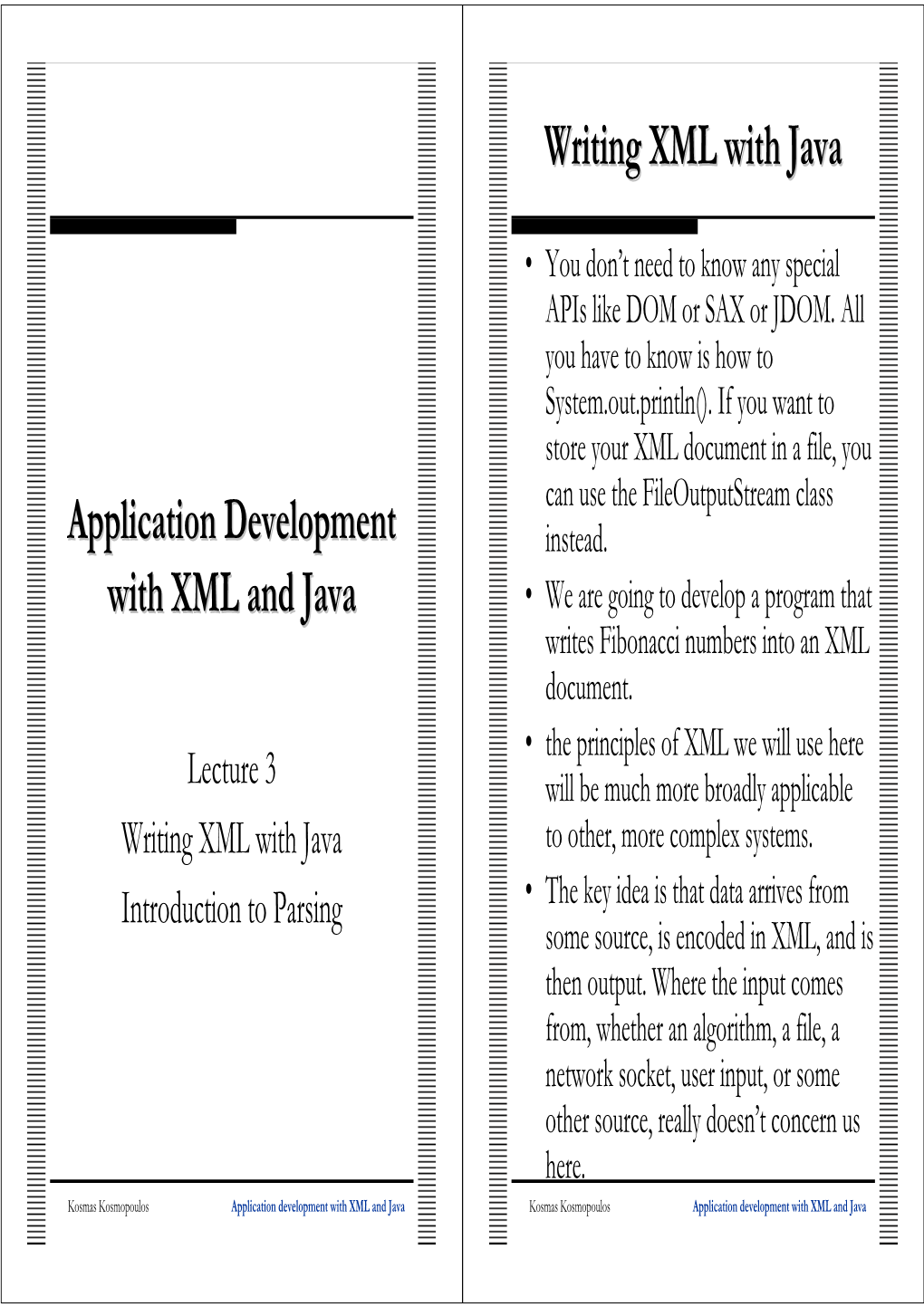 Application Development with XML and Java