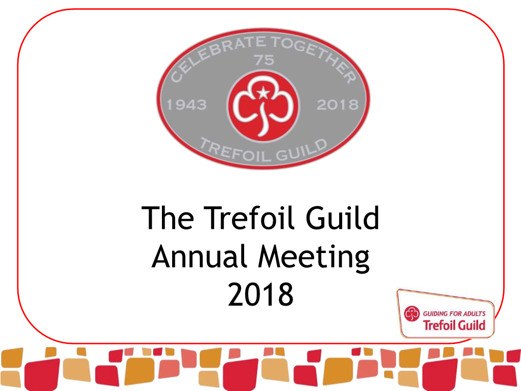 Annual Report Presented by Pat Downer National Chair Trefoil Guild Madam Chair, Guests & Fellow Members