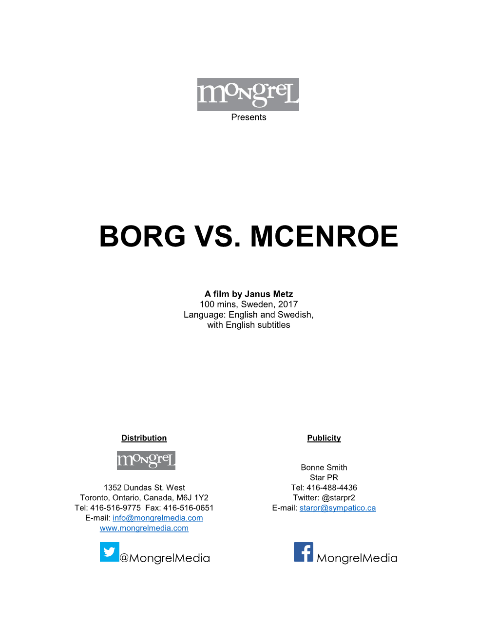 Borg Vs. Mcenroe