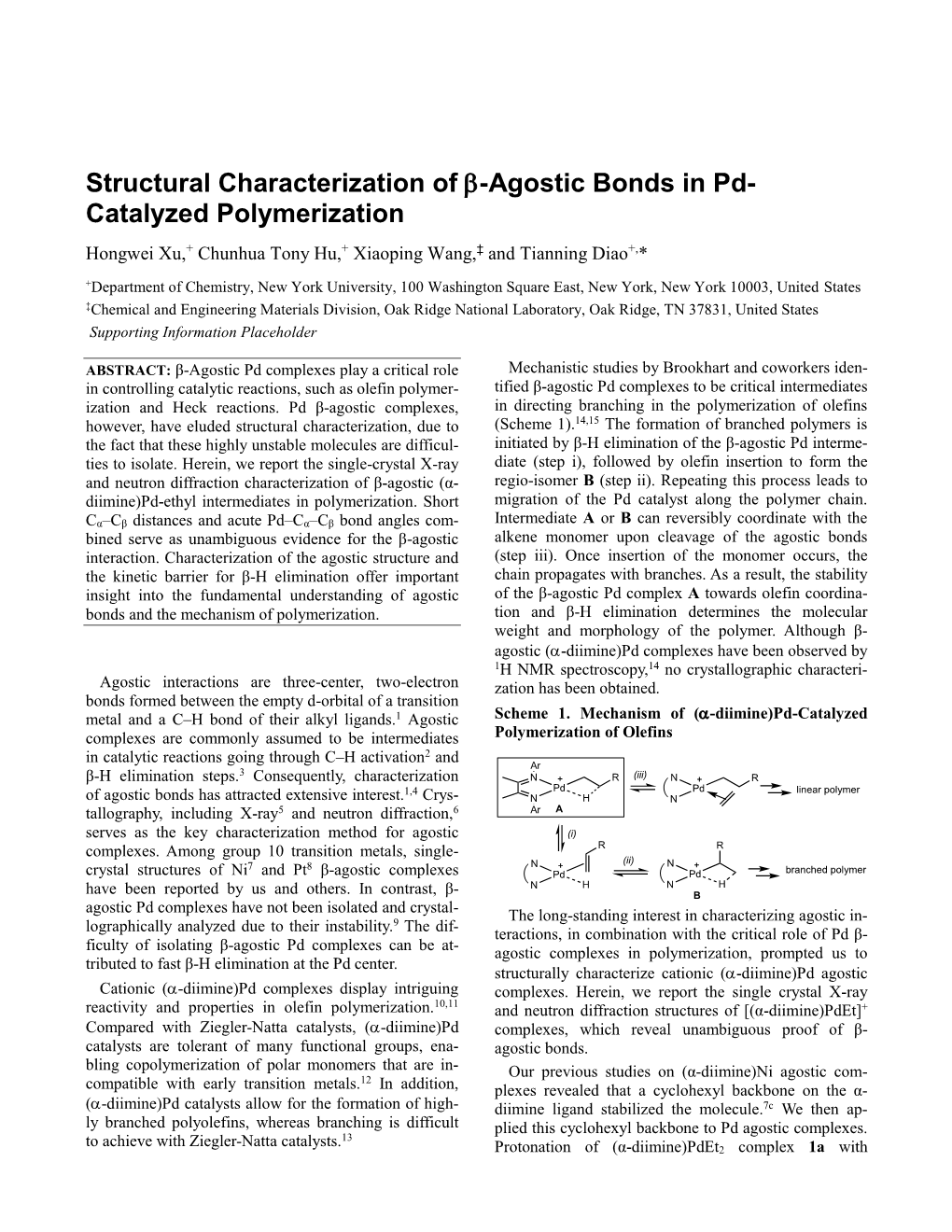 Structural Characterization of Β-Agostic Bonds in Pd-Catalyzed