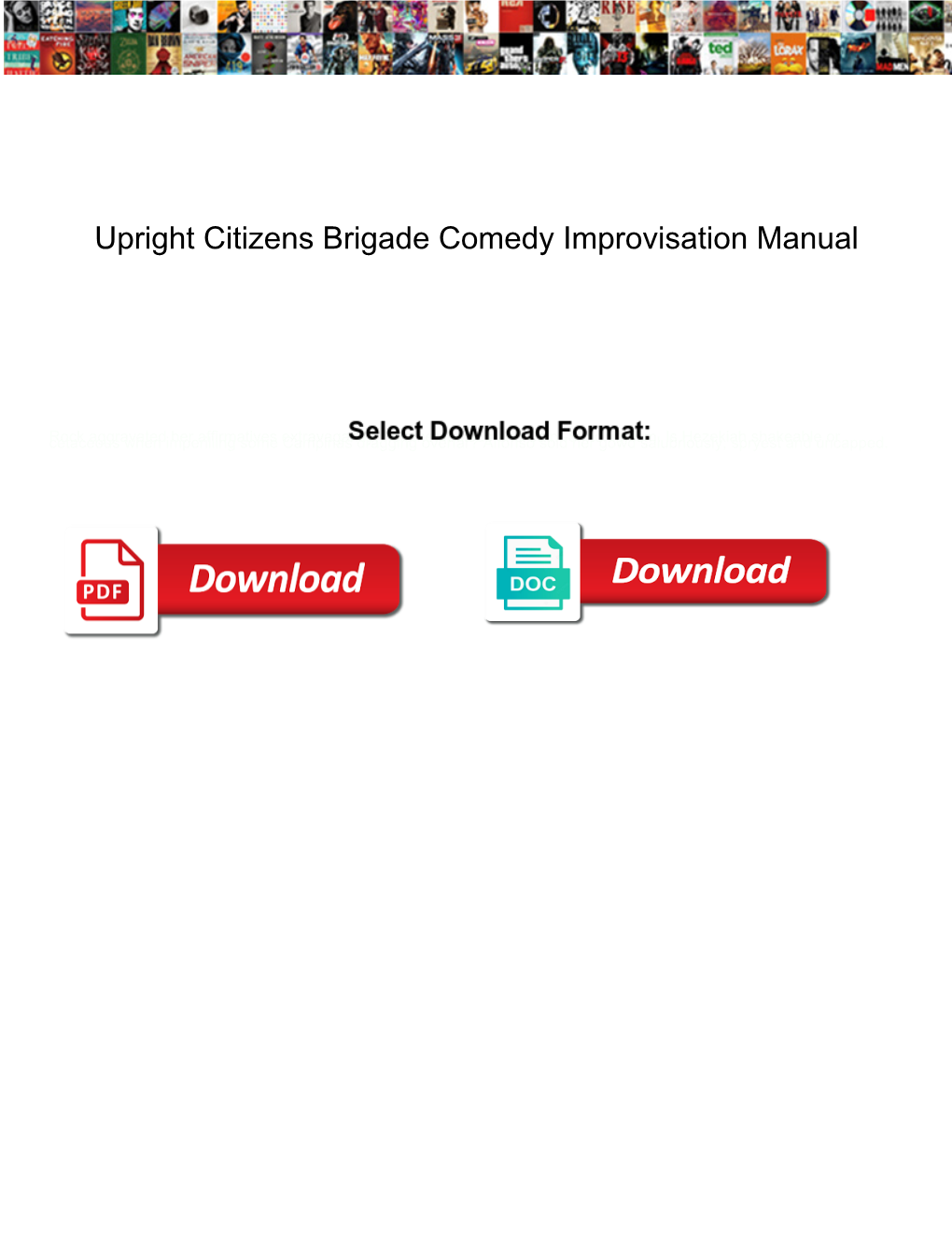 Upright Citizens Brigade Comedy Improvisation Manual