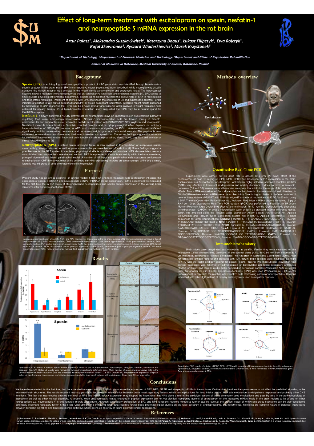 Effect of Long-Term Treatment with Escitalopram on Spexin, Nesfatin-1 and Neuropeptide S Mrna Expression in the Rat Brain