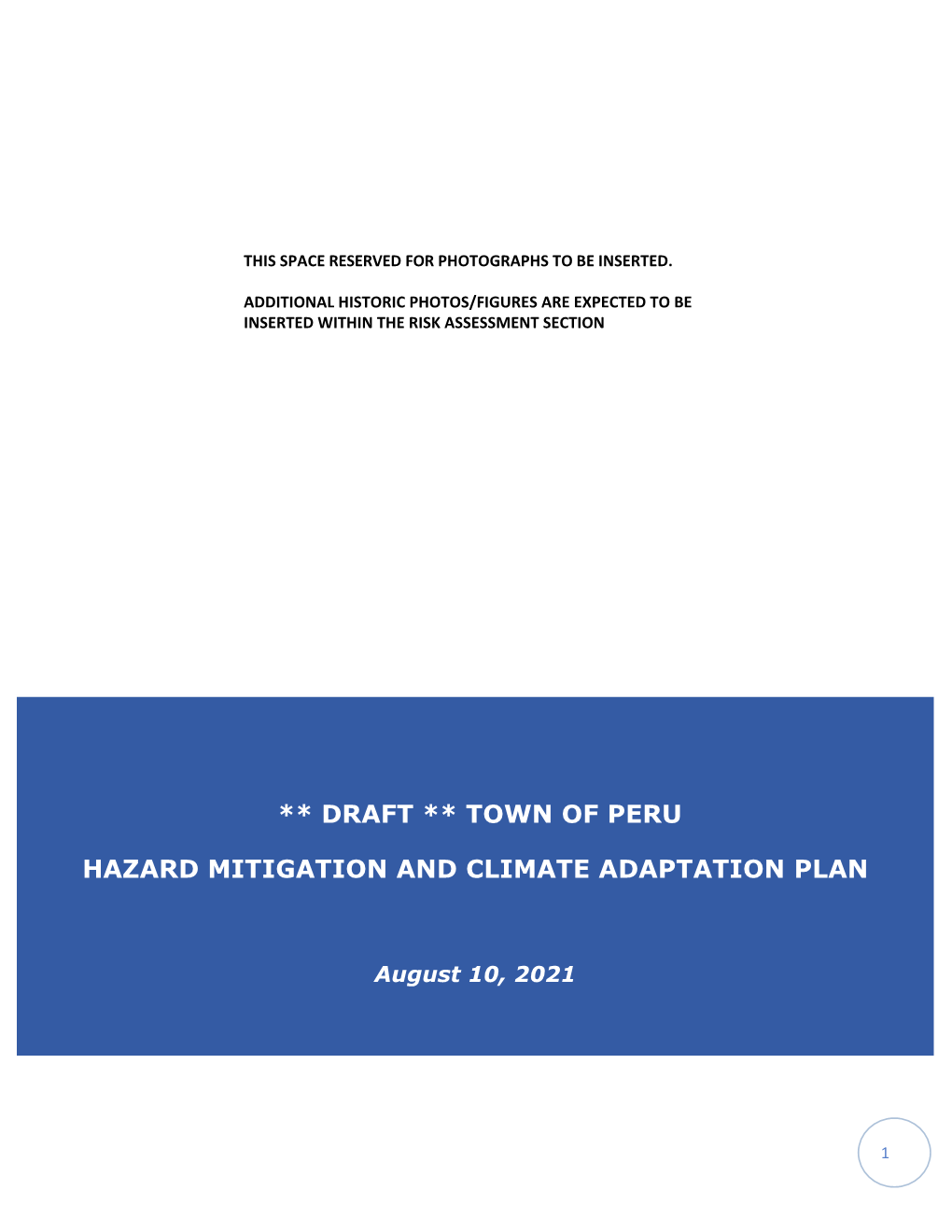 DRAFT Town of Peru Hazard Mitigation and Climate Adaptation