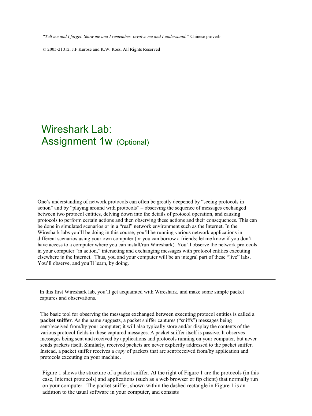 Wireshark Lab: Assignment 1W (Optional)