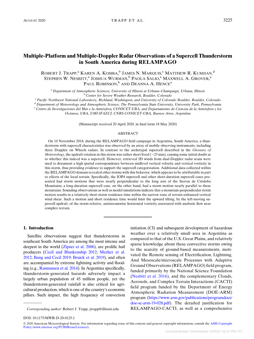 American Meteorological Society 2020)