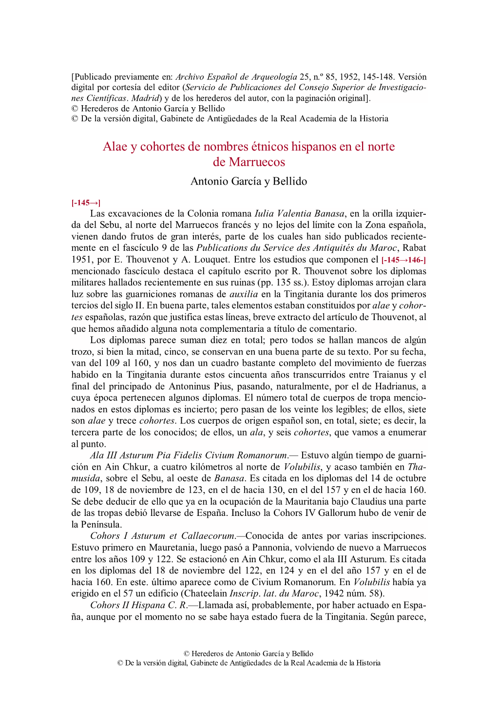 Pdf Alae Y Cohortes De Nombres Étnicos Hispanos En El Norte De Marruecos / Antonio García Y