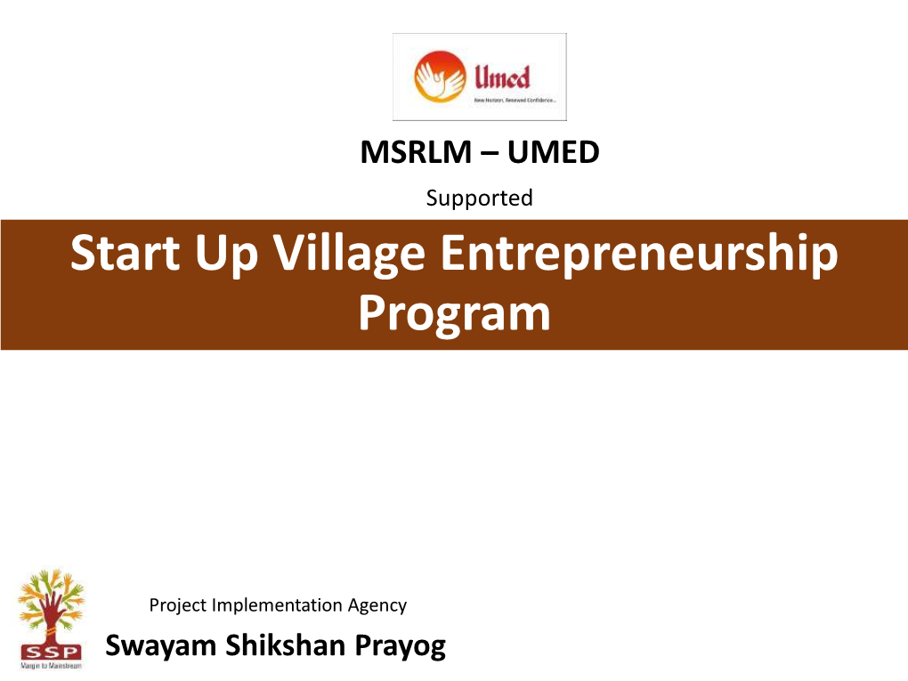 Up Village Entrepreneurship Program