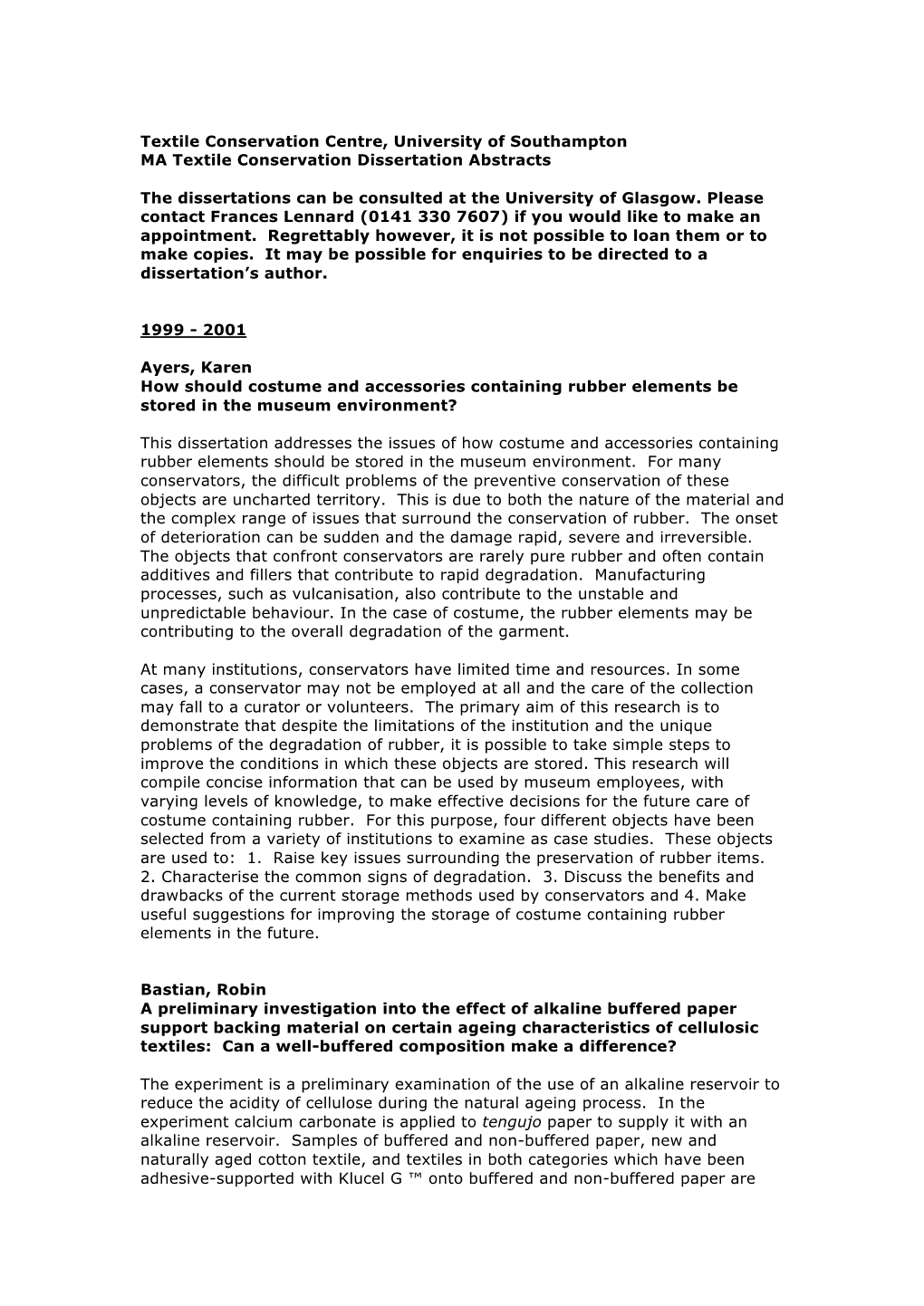 TC Dissertation Abstracts to End 2010