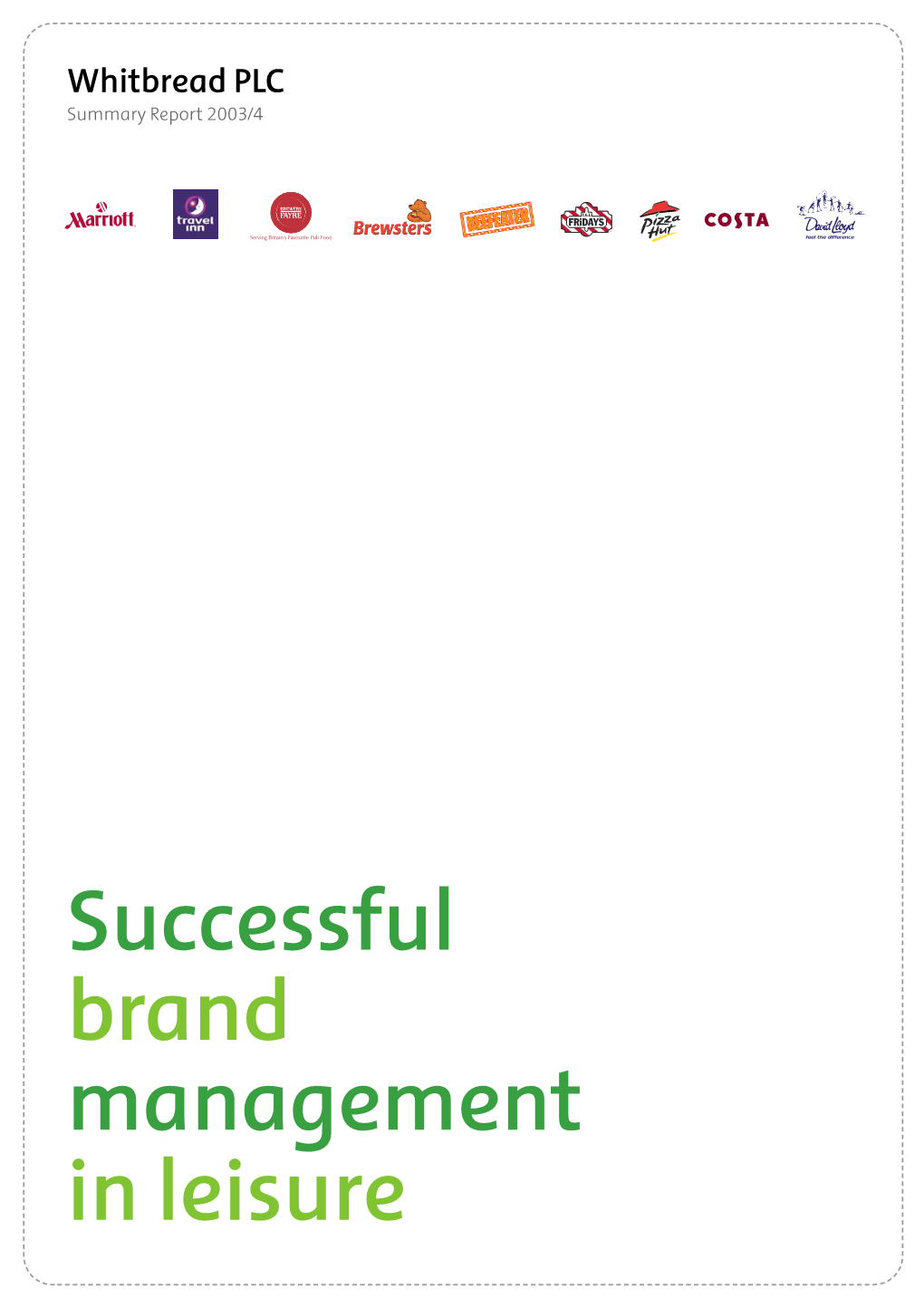 Successful Brand Management in Leisure