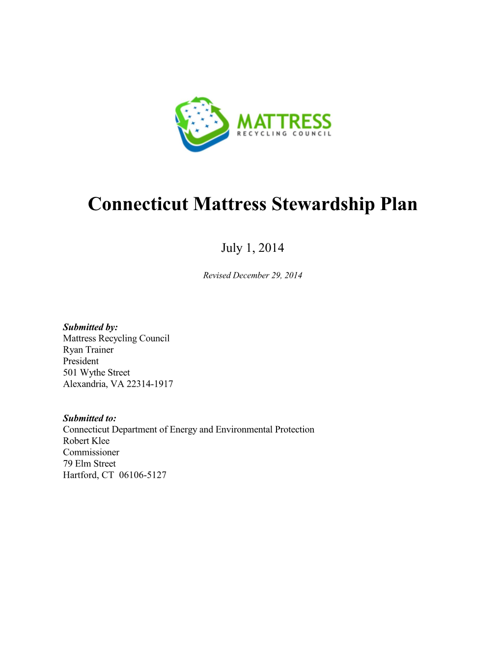 CT Mattress Stewardship Plan