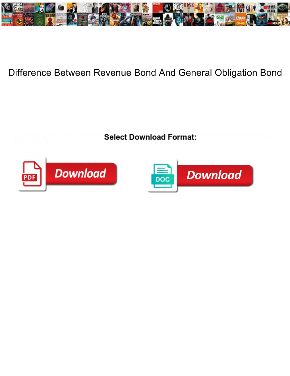 Difference Between Revenue Bond and General Obligation Bond