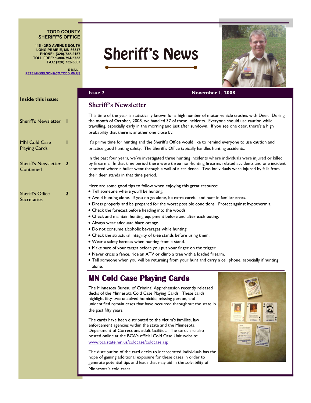 Sheriff's News