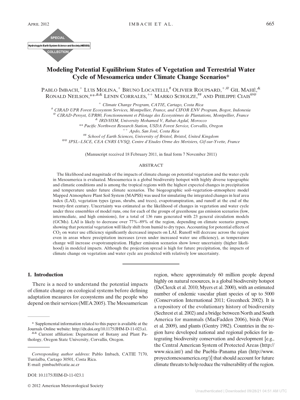 Downloaded 09/28/21 04:51 AM UTC 666 JOURNAL of HYDROMETEOROLOGY VOLUME 13