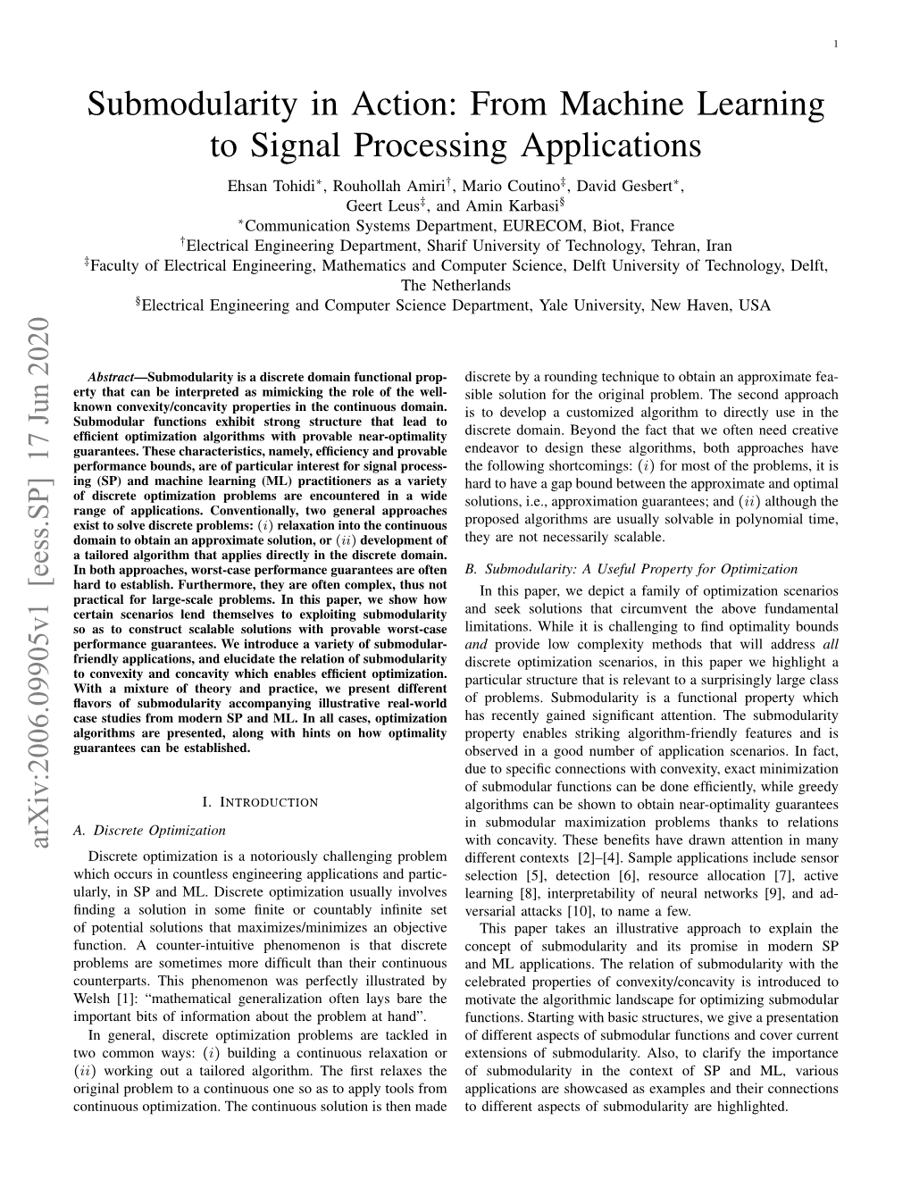 Submodularity in Action: from Machine Learning to Signal