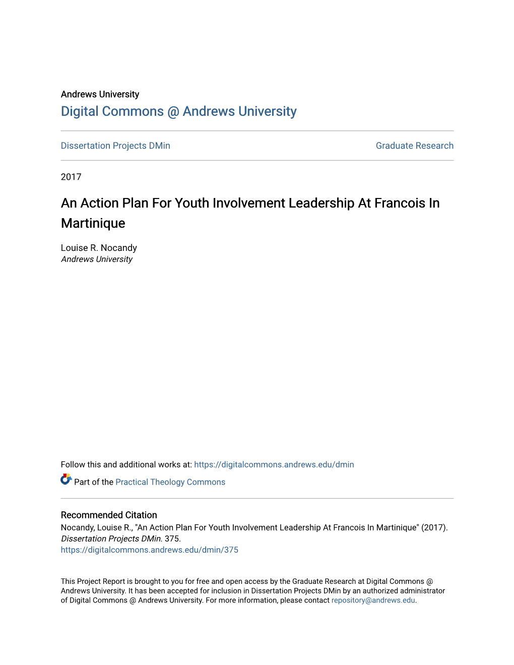 An Action Plan for Youth Involvement Leadership at Francois in Martinique