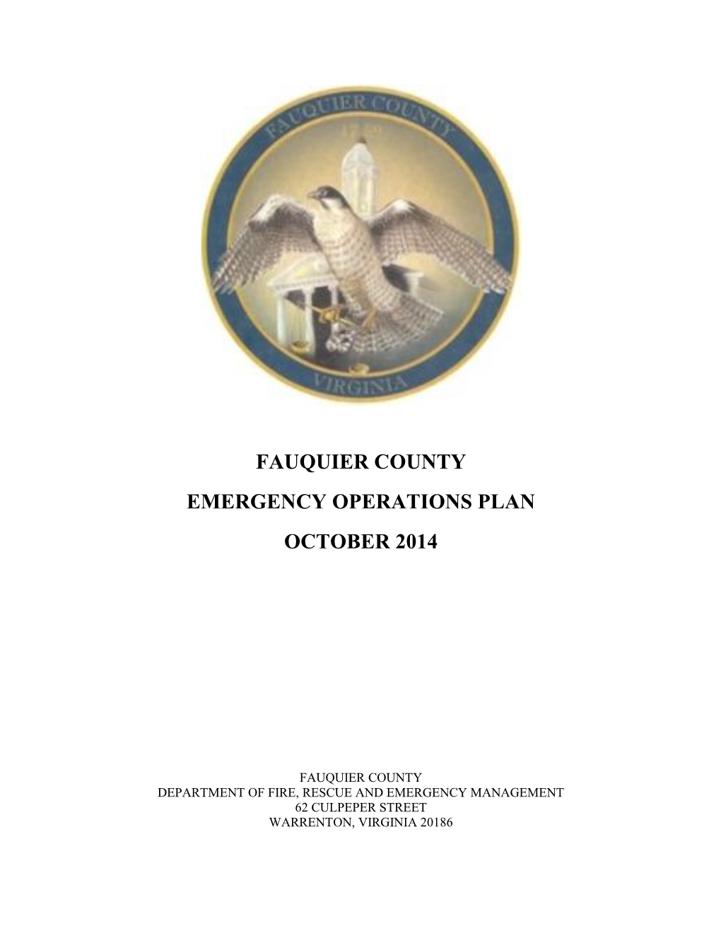 Fauquier County Emergency Operations Plan October 2014