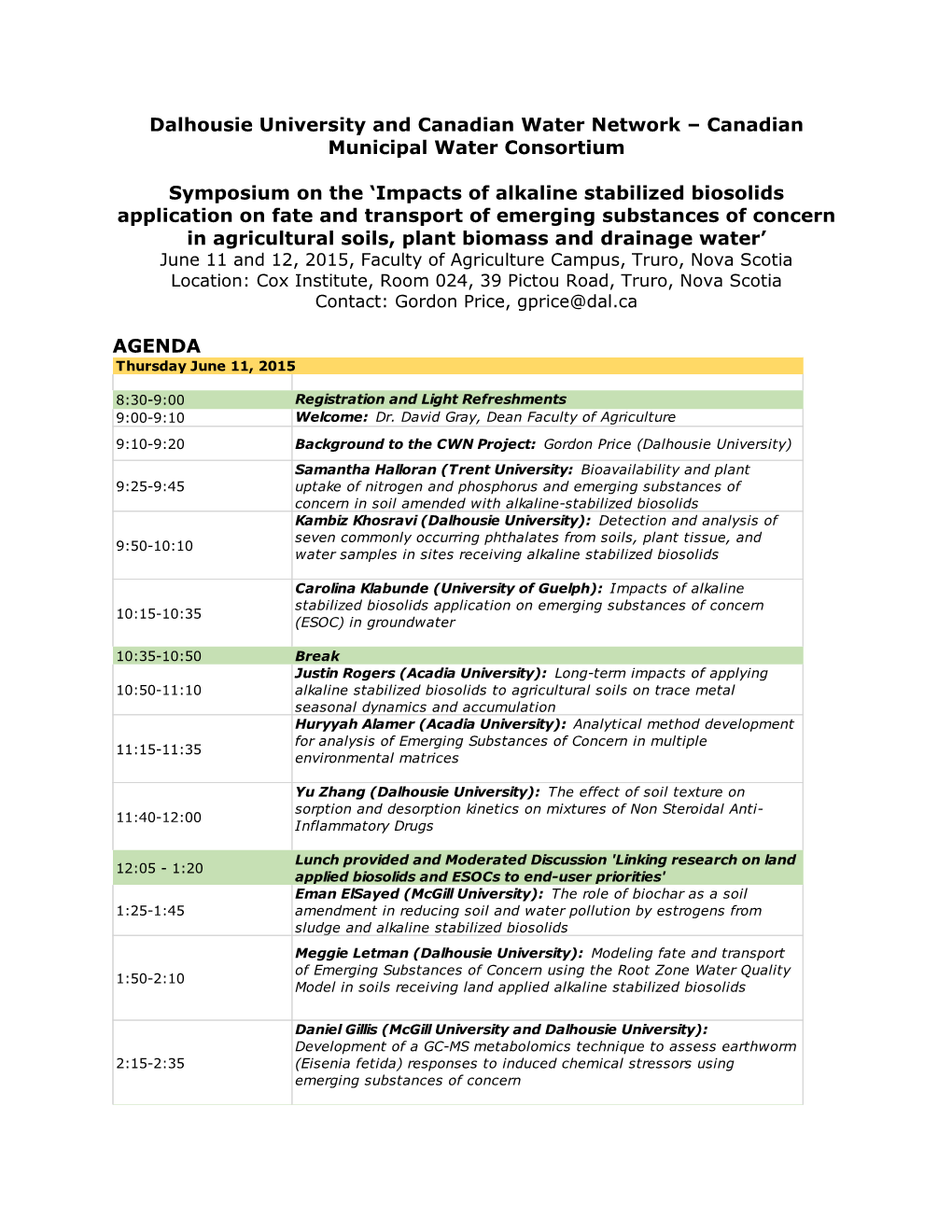 Dalhousie University and Canadian Water Network – Canadian Municipal Water Consortium