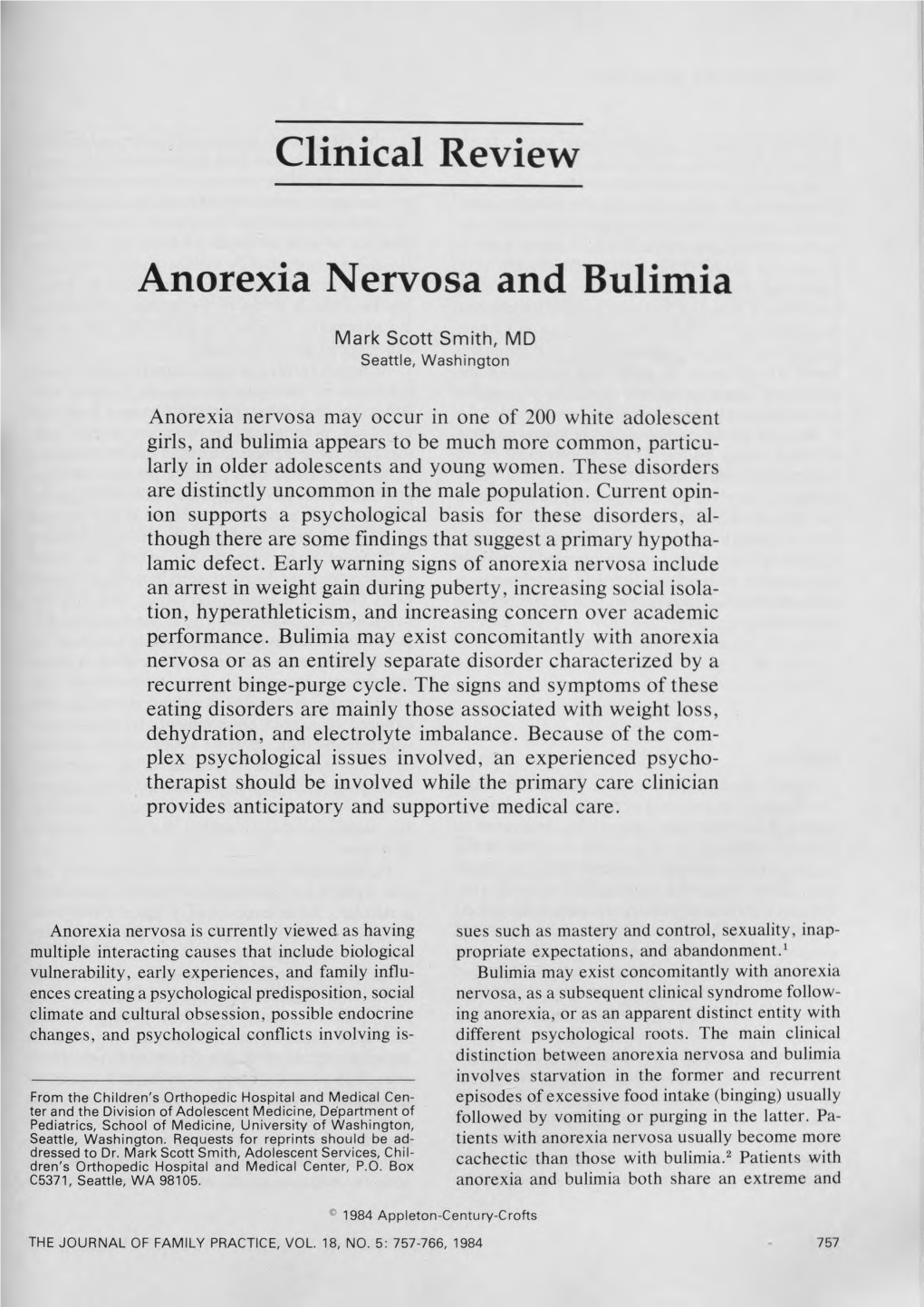 Clinical Review Anorexia Nervosa and Bulimia