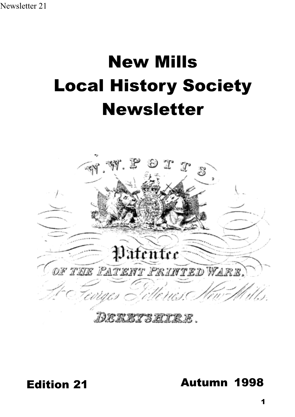 New Mills Local History Society Newsletter