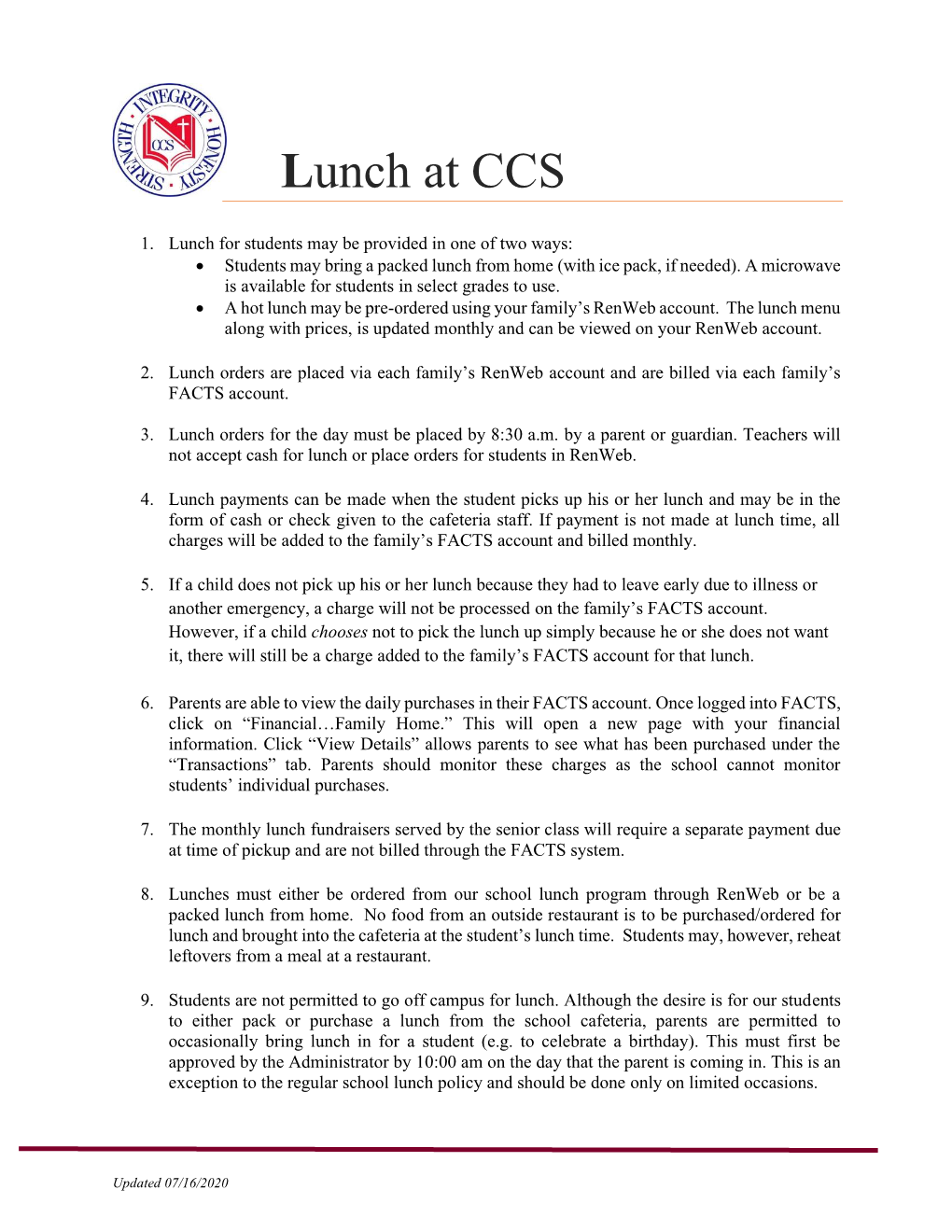 Lunch at CCS