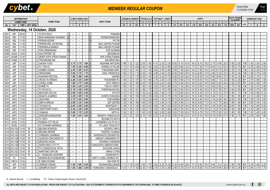 Midweek Regular Coupon 12/10/2020 10:50 1 / 7