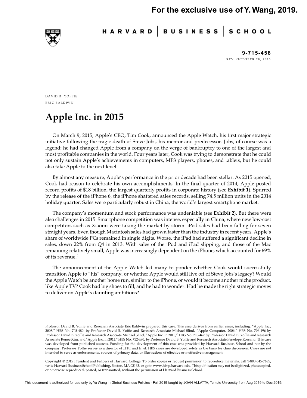 Apple Inc. in 2015