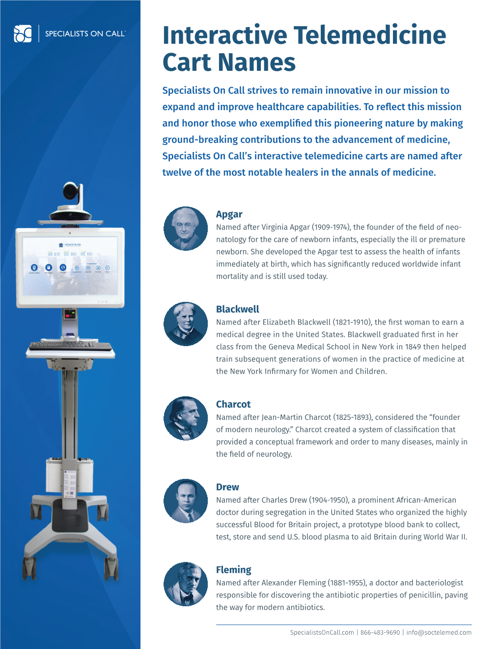 Interactive Telemedicine Cart Names Specialists on Call Strives to Remain Innovative in Our Mission to Expand and Improve Healthcare Capabilities