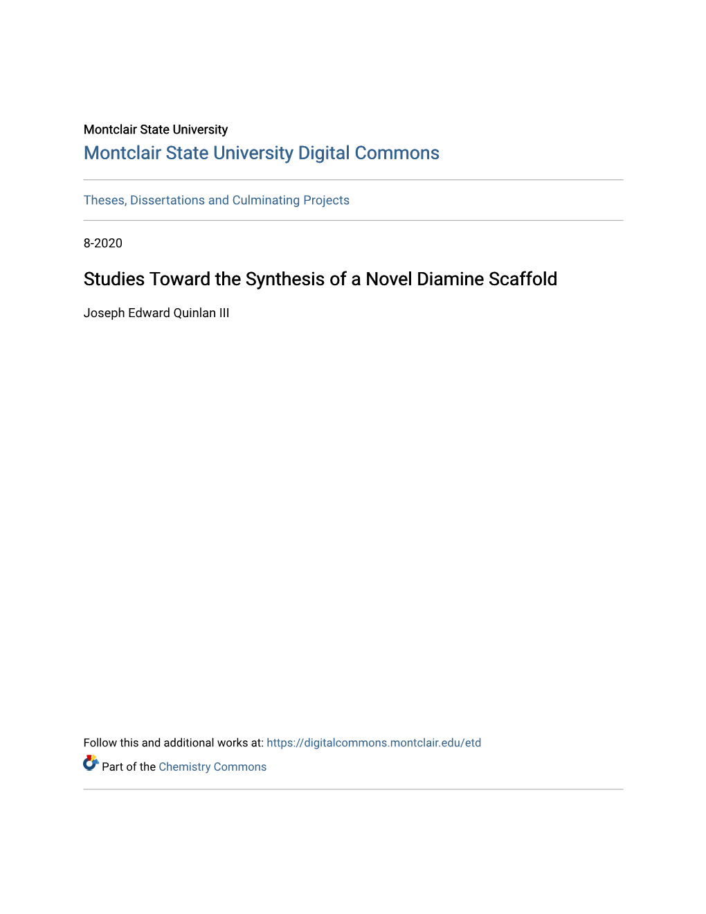 Studies Toward the Synthesis of a Novel Diamine Scaffold